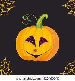 Pumpkin for halloween on a dark background for your artworks.