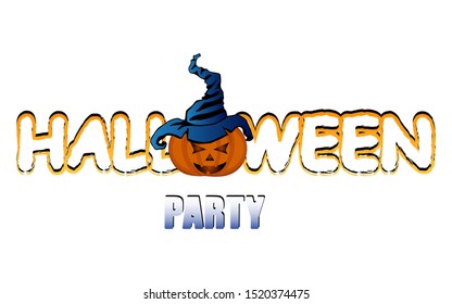 Pumpkin and halloween on a white background