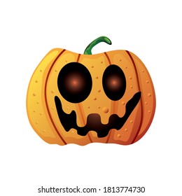 pumpkin for halloween on white background vector illustration design