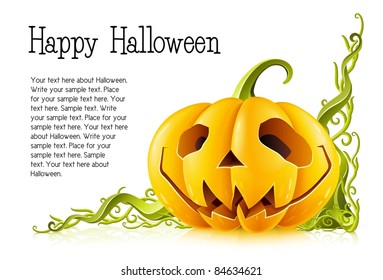 pumpkin for halloween on white background vector illustration