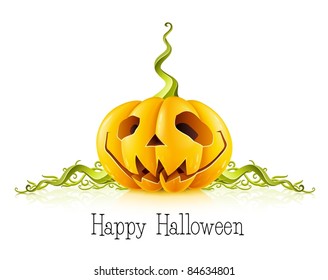 pumpkin for halloween on white background vector illustration