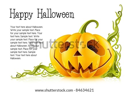 pumpkin for halloween on white background vector illustration