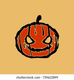 Pumpkin halloween with orange background