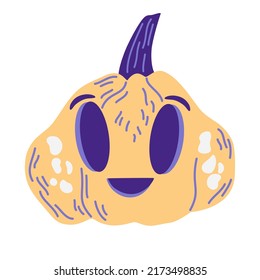 Pumpkin Halloween. Orange pumpkins with smiles for your design for the holiday. Happy Halloween Vector cartoon illustration isolated on the white background. 