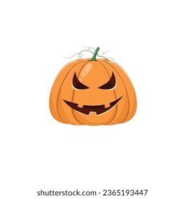 pumpkin for halloween orange yellow green leaf vector design autumn eyes brown nose mouth illustration eps 10