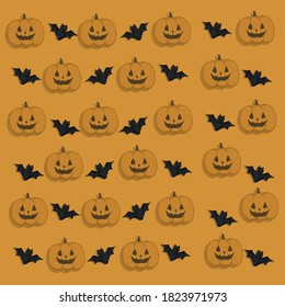 pumpkin halloween party face scary bat bone whitch broom spell orange green 