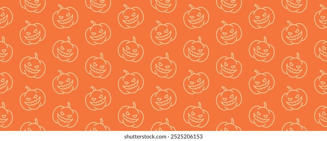 Pumpkin halloween pattern background orange.