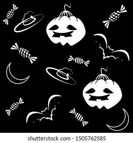 Pumpkin Halloween pattern holiday vector drawings