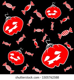Pumpkin Halloween pattern holiday vector drawings