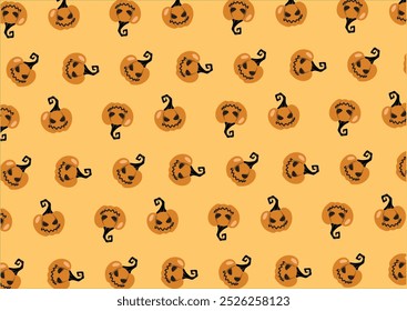 Padrão de Halloween da abóbora no fundo amarelo 