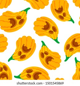 Pumpkin halloween pattern. Vector illustration on white background.