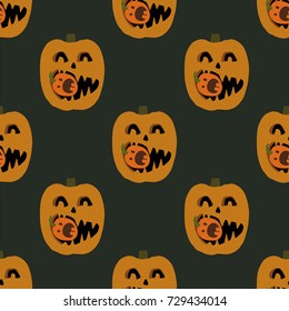 pumpkin, halloween, pattern, vector illustration 