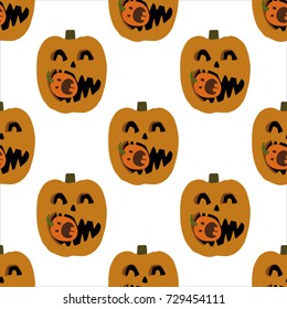 pumpkin, halloween, pattern, vector illustration 