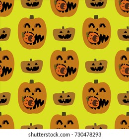 pumpkin, halloween, pattern, vector illustration 
