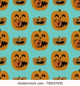 pumpkin, halloween, pattern, vector illustration 