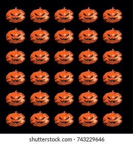 Pumpkin Halloween Pattern Vector illustration