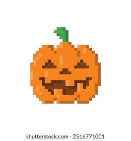 Calabaza para Halloween. Estilo de píxel de 8 bits