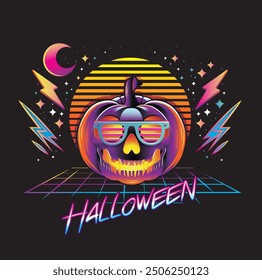 Kürbis Halloween Retro Synthwave 80er