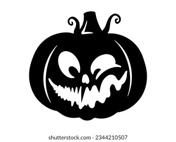 Pumpkin Halloween Scary Face Illustration