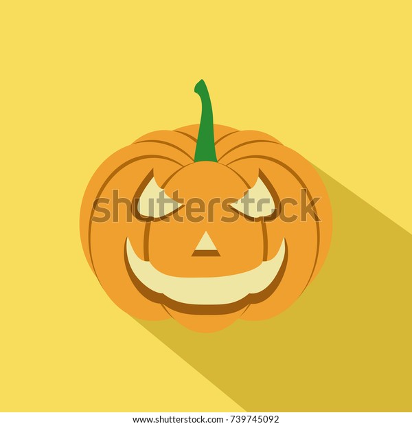 Download Pumpkin Halloween Scary Face On Yellow Stock Vector Royalty Free 739745092 PSD Mockup Templates