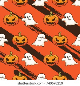 pumpkin halloween seamless pattern
