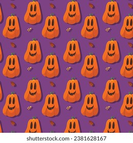 pumpkin halloween seamless pattern illustration