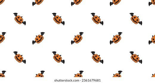 pumpkin halloween seamless pattern Jack O Lantern ghost spooky bat wing vector cartoon gift wrapping paper repeat wallpaper tile background scarf isolated devil evil illustration doodle design