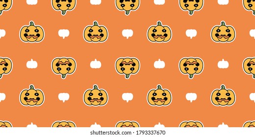 pumpkin Halloween seamless pattern vector scarf isolated cartoon repeat wallpaper ghost tile background doodle illustration icon symbol design