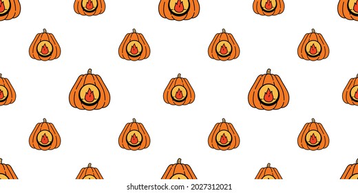 pumpkin Halloween seamless pattern vector cartoon ghost lamp scarf isolated repeat wallpaper tile background illustration icon symbol doodle design