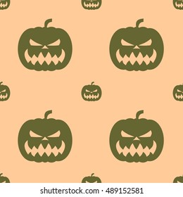 Pumpkin for Halloween. Seamless pattern. Vector illustration