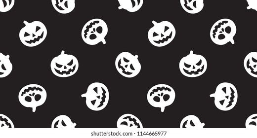 pumpkin Halloween seamless vector pattern ghost scarf isolated tile background repeat wallpaper black