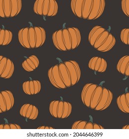 Pumpkin Halloween Seamless Vector Pattern