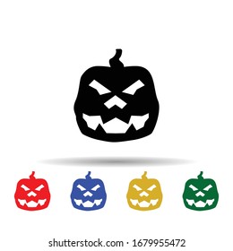Pumpkin halloween silhouette multi color icon. Simple glyph, flat vector of halloween icons for ui and ux, website or mobile application