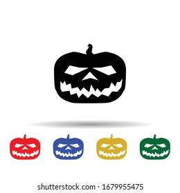 Pumpkin halloween silhouette multi color icon. Simple glyph, flat vector of halloween icons for ui and ux, website or mobile application