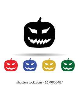 Pumpkin halloween silhouette multi color icon. Simple glyph, flat vector of halloween icons for ui and ux, website or mobile application