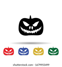 Pumpkin halloween silhouette multi color icon. Simple glyph, flat vector of halloween icons for ui and ux, website or mobile application