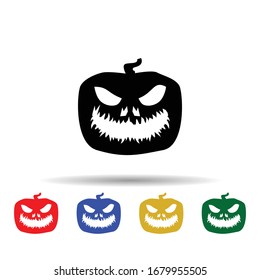 Pumpkin halloween silhouette multi color icon. Simple glyph, flat vector of halloween icons for ui and ux, website or mobile application