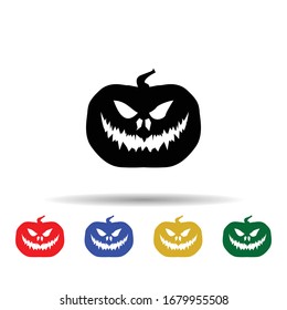 Pumpkin halloween silhouette multi color icon. Simple glyph, flat vector of halloween icons for ui and ux, website or mobile application