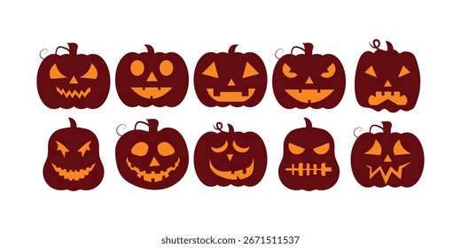 Calabaza de Halloween Colección de Vector simple