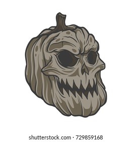 Pumpkin Halloween skull
