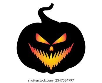 Pumpkin Halloween Spooky Face Illustration