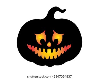 Pumpkin Halloween Spooky Face Illustration