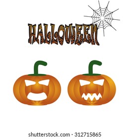 Pumpkin for Halloween symbol, vector illustration