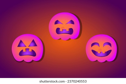 pumpkin halloween terror neon pink orange purple