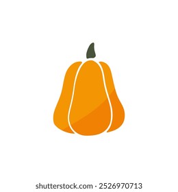 Pumpkin, Halloween Pumpkin, Thanksgiving and Fall Autumn Harvest Icon. Pumpkin Symbol Vector Illustration Isolated On White Background