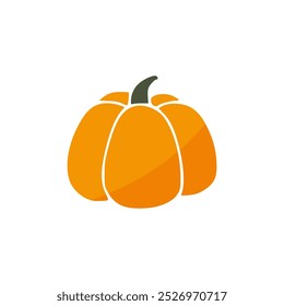 Pumpkin, Halloween Pumpkin, Thanksgiving and Fall Autumn Harvest Icon. Pumpkin Symbol Vector Illustration Isolated On White Background