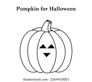 Pumpkin for Halloween and Thanksgiving line art design with vector illustration