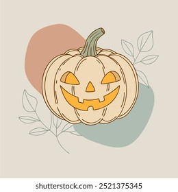 Calabaza para Halloween. Estilo de línea delgada