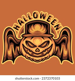 Pumpkin Halloween Vector Graphic Design illustration Emblem Symbol and Icon