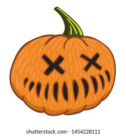 Pumpkin halloween vector illustration for design and decor